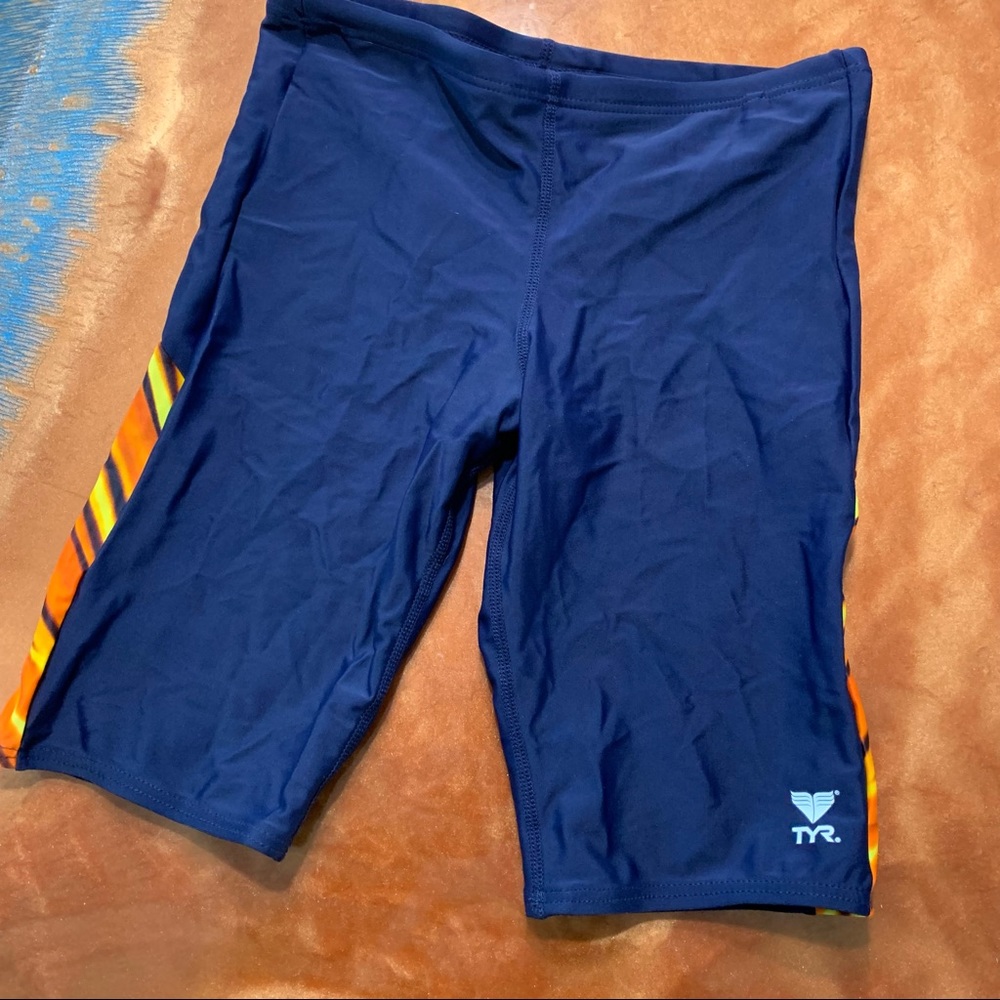 Tyr Swim Jammers Racing Blue yellow orange size 32